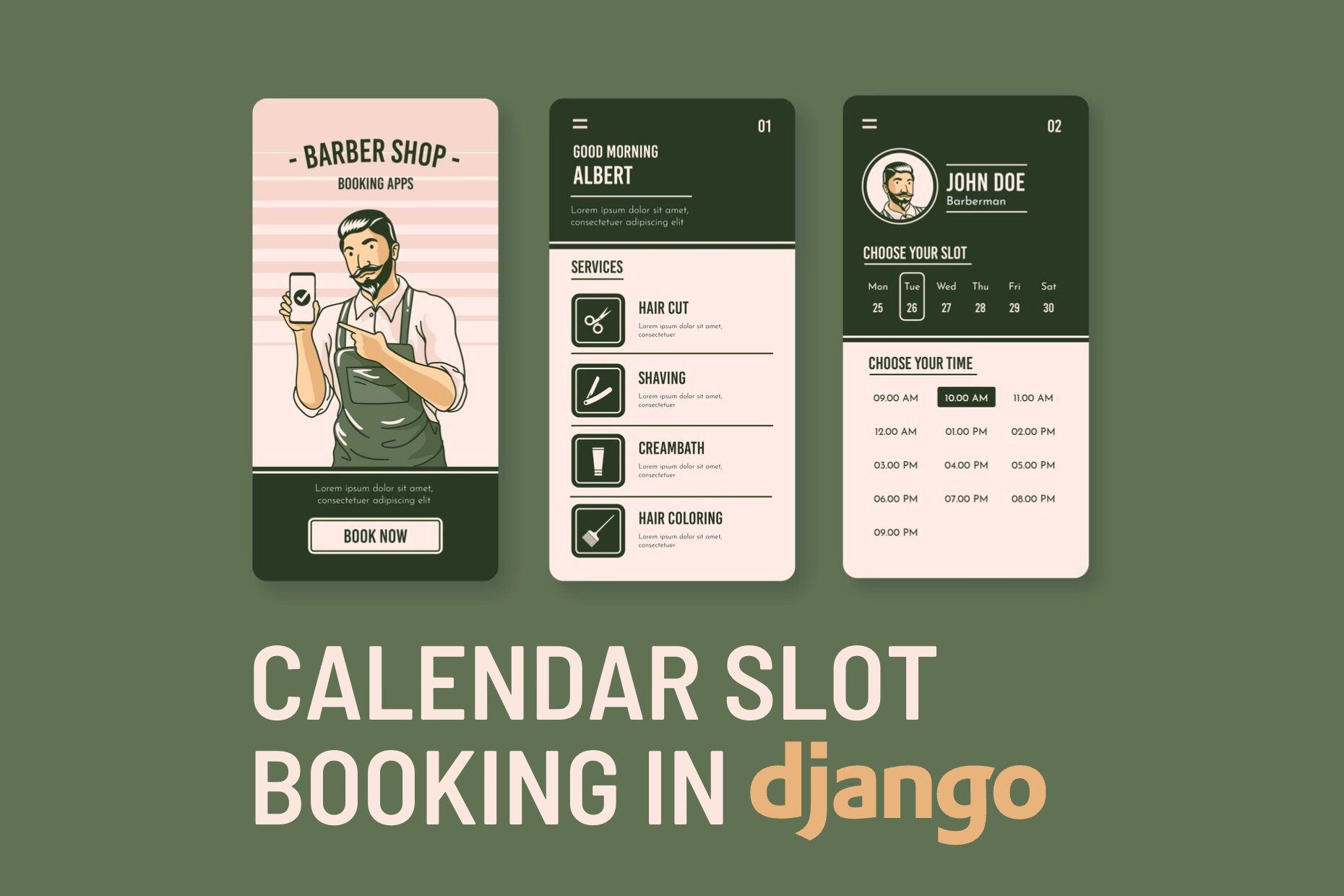 How to build a calendar slot booking app in Django?
